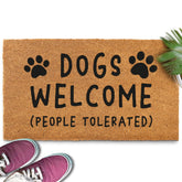 MAINEVENT dogs welcome door mat front view shows durable coir for outdoor use