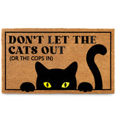 MAINEVENT black cat welcome mat for covered outdoor entry adds playful personality.