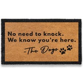 MAINEVENT no-need-to-knock-doormat front view welcoming guests with playful vibe