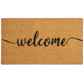 MAINEVENT Script Welcome Mat 30x17 with non-slip backing for secure outdoor entrances.