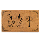 MAINEVENT Speak Friend and Enter doormat welcomes guests at a covered outdoor entry