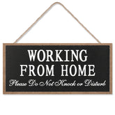 Maitys Working from Home sign on the front door signals privacy and minimal disruption.