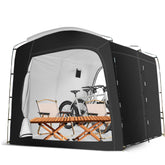MAIZOA Bike Storage Tent front view shows spacious, accessible bike shelter