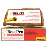 Mann Lake Bee-Pro Patties packaging closeup showing balanced protein nutrition for brood growth.