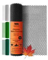 MAPORCH chicken wire fence with black mesh protects gardens from animals and keeps pets safe.