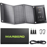 MARBERO 21W foldable solar panel folded for ultra-portable camping power.