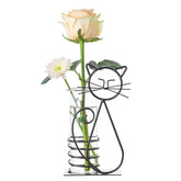 Marbrasse desktop glass planter on a cat-inspired iron stand for stylish propagation.