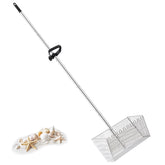 MarchingGreen sand flea rake with 70-inch handle for easy shell hunting.