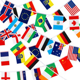 MARFOREVER 100 countries flag banner at 82ft creates a vivid international display for events.