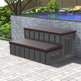 Marketty hot tub steps with storage lid for towels and tools