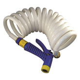 Marpac New Marine coiled washdown hose with nozzle for easy deck rinsing