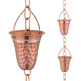 Marrgon copper hammered rain chain chimes add elegant curb appeal and subtle water music.