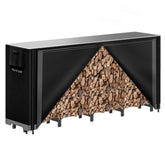 Mars Explo 8ft Firewood Rack and Cover being assembled for easy storage