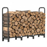 Mars Explo 6ft firewood rack front view showing ample storage capacity and sturdy frame.