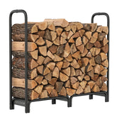 Mars Explo Firewood Rack front view shows a sturdy, space-saving outdoor storage solution.