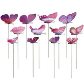 Marsrut purple butterfly stake in a sunny pot adds vivid color.