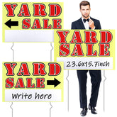 Marsui three-piece yard sale sign setup with stakes for easy outdoor visibility.