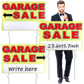 Marsui garage sale sign 23.6x15.7 inches, double-sided for maximum outdoor visibility