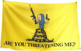 Masquita Are You Threatening Me flag 3x5ft in vibrant colors for dorm rooms.