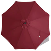 Mastercanopy 9 ft replacement canopy for 8-rib umbrellas in burgundy, ready for installation.