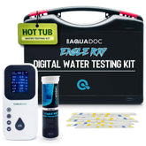 MAV AquaDoc Eagle Ray digital spa test kit front view with a clear display for quick balance.