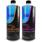 AquaDoc Spa pH Up & Down bottle front for balanced spa water and comfortable soaking.