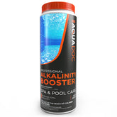 AquaDoc total alkalinity increaser bottle stabilizes spa water for balanced pH.
