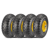 MaxAuto 10 inch solid rubber tire side view showing puncture-free reliability