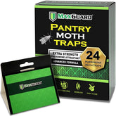 MaxGuard pantry moth traps in a 24-pack box protect stored foods with odorless, non-toxic design.