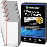 MaxGuard Window Fly Traps 60 XL on a window catching flies safely.
