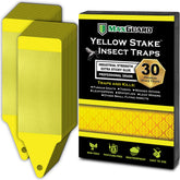 MaxGuard yellow stake trap in garden captures pests naturally for a safer home garden.