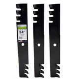 MaxPower 561156XB three-blade set for 54-inch Hustler deck, efficient mulching visible