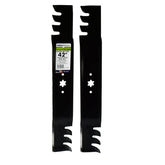 MaxPower 561532XB two commercial mulching blades for 42-inch mowers, cleaner cut.