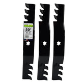 MaxPower 561545XB three-blade set for 50-inch mowers enhances mulching performance.