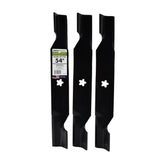 MaxPower 561747B three-blade set for 54 in mowers improves cutting consistency.