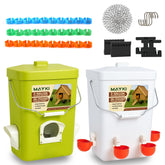 MAYKI chicken feeder waterer set overview showing a clean, efficient system