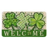 Maytycroo St. Patrick's Day welcome doormat with shamrock design for indoor and outdoor entryways.