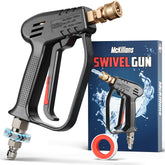 McKillans short pressure washer gun with swivel inlet for easy maneuverability during washing