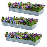 Meberam 3-pack galvanized raised garden beds, assembled to expand your growing space.