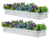 Meberam galvanized raised garden bed 2-pack showing durable outdoor setup for vegetables.
