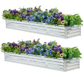Meberam galvanized raised garden bed assembly showing sturdy frame for durable outdoor planting.