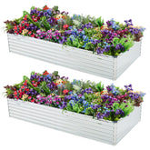 Meberam two-pack raised garden beds ready for immediate planting after quick assembly.
