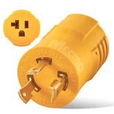 MECMO L5-30P to 5-15/20R adapter closeup for versatile RV power