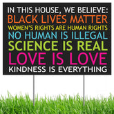 MEGA FORMAT BLM yard sign, double-sided for high visibility in front yards.