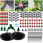 MELIFE 98FT drip irrigation tubing layout for efficient garden watering.