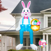 Melisheer 8ft Easter Bunny inflatable for a bold outdoor lawn display.