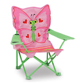 Melissa & Doug Bella butterfly chair folding for kids, easy to store after outdoor fun.
