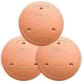 Mellbree bird bath copper disk close-up showing 0.6mm copper for clearer water.