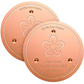 Mellbree bird bath copper disk with flower motif keeps water fresher longer.