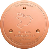 Mellbree Bird Bath Copper Disk front view emphasizing durable copper surface for cleaner water.